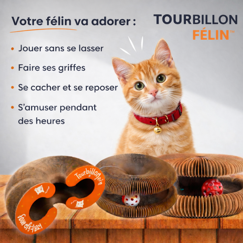 Tourbillon Félin™ | Griffoir interactif pour chats