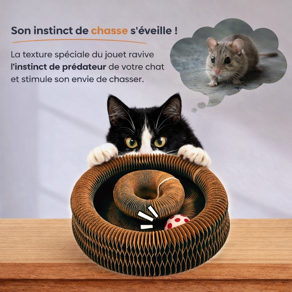 Tourbillon Félin™ | Griffoir interactif pour chats